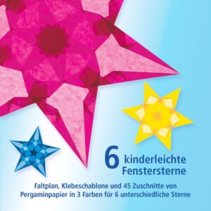 Kinderleichte Fenstersterne Tiefblau, Hellgelb, Magenta